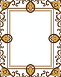 Ornate Scrollwork Brown Gold Frame Pattern Rug