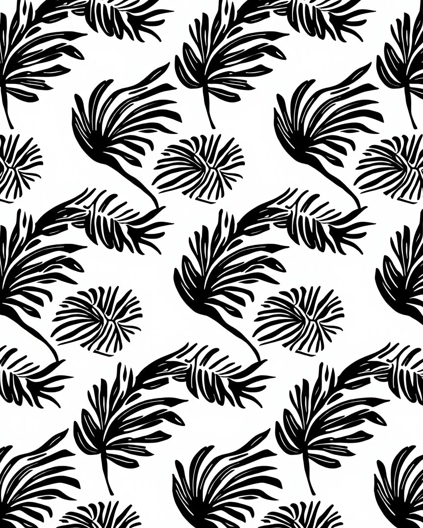 Bold Tropical Leaf Pattern Rug
