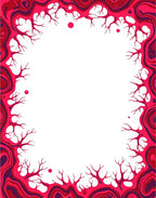 Abstract Crimson Organic Branch Pattern Rug