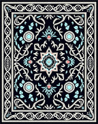 Traditional Floral Medallion Dark Rug