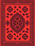 Bold Red Floral Medallion Design Rug