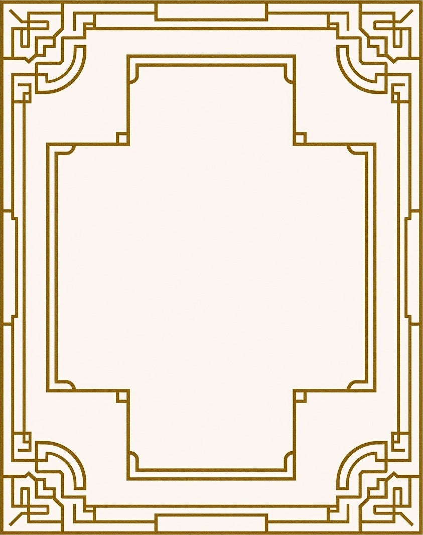 Gold Art Deco Geometric Frame Rug