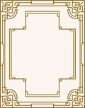 Gold Art Deco Geometric Frame Rug
