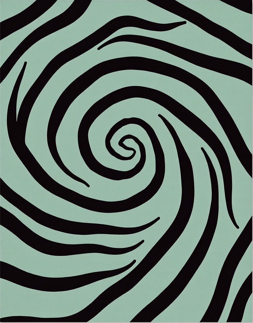 Abstract Swirl Zebra Stripes Rug