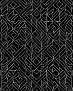 Black White Geometric Deco Liner Rug