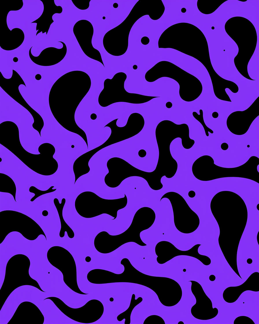 Abstract Blob Bone Patterned Violet Rug