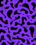 Abstract Blob Bone Patterned Violet Rug