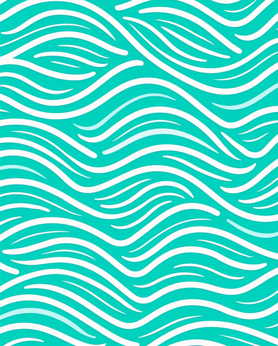 Flowing Aqua White Stripes Rug