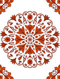 Crimson Floral Mandala Pattern Rug