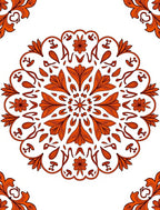 Crimson Floral Mandala Pattern Rug