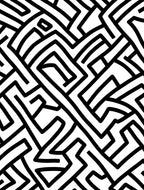 Abstract Black White Interlocking Lines Rug