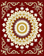Red Floral Medallion Pattern Rug