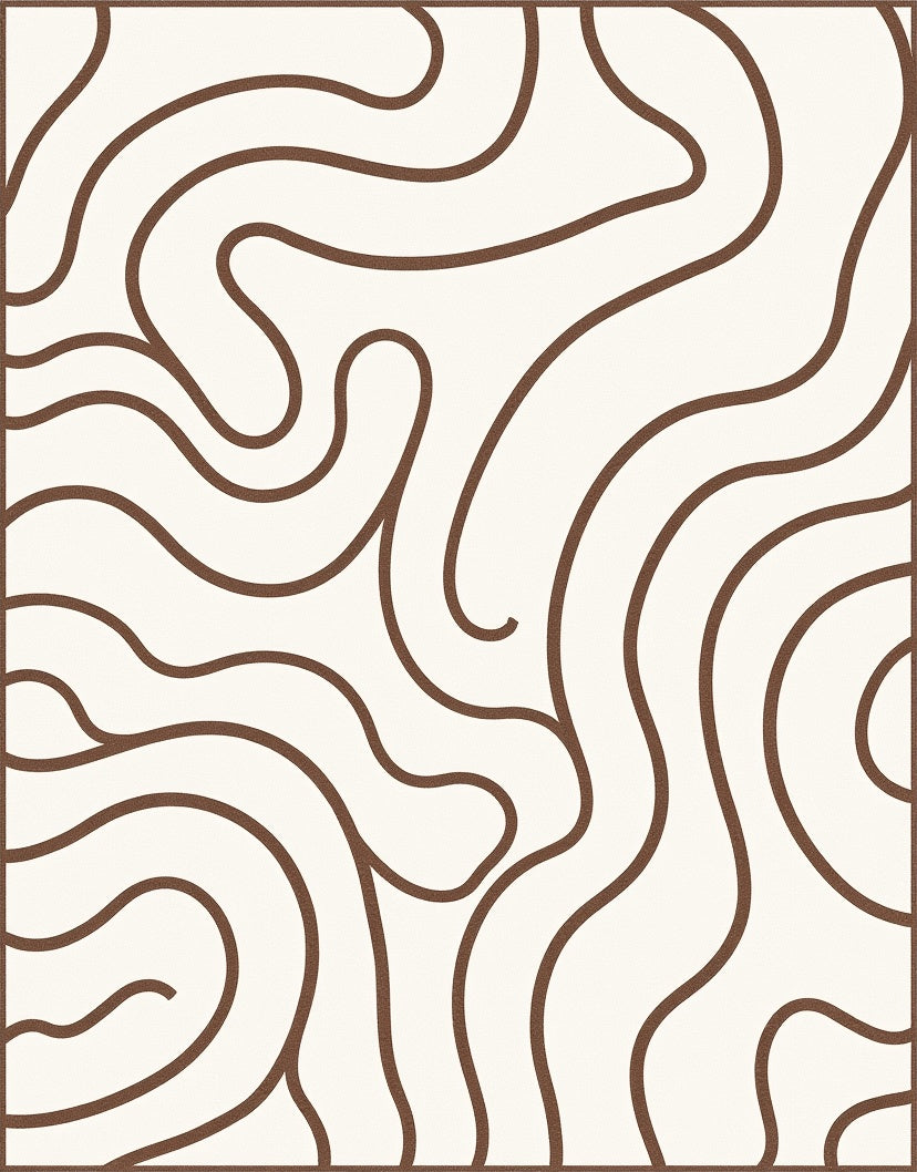 Organic Swirls Brown Cream Rug