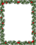 Evergreen and Berry Pine Border Rug