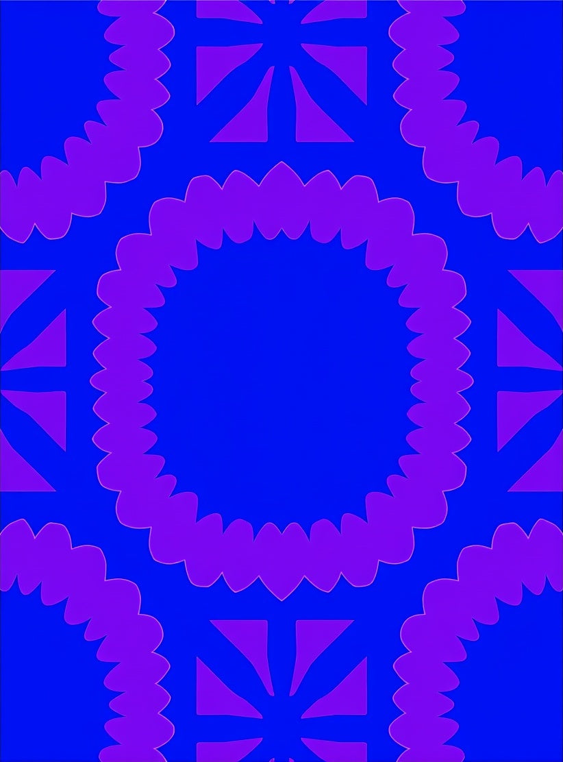 Bold Royal Blue Violet Geometric Pattern Rug
