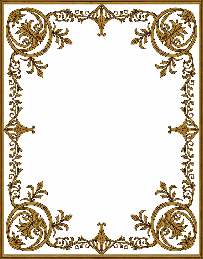 Ornate Scroll And Leaf Pattern Rug