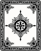 Ornate Black And White Medallion Rug