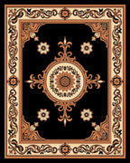 Ornate Floral Scrollwork With Central Medallion Rug