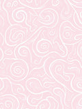 Pink White Swirls Hand-Drawn Pattern Rug