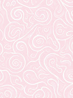 Pink White Swirls Hand-Drawn Pattern Rug