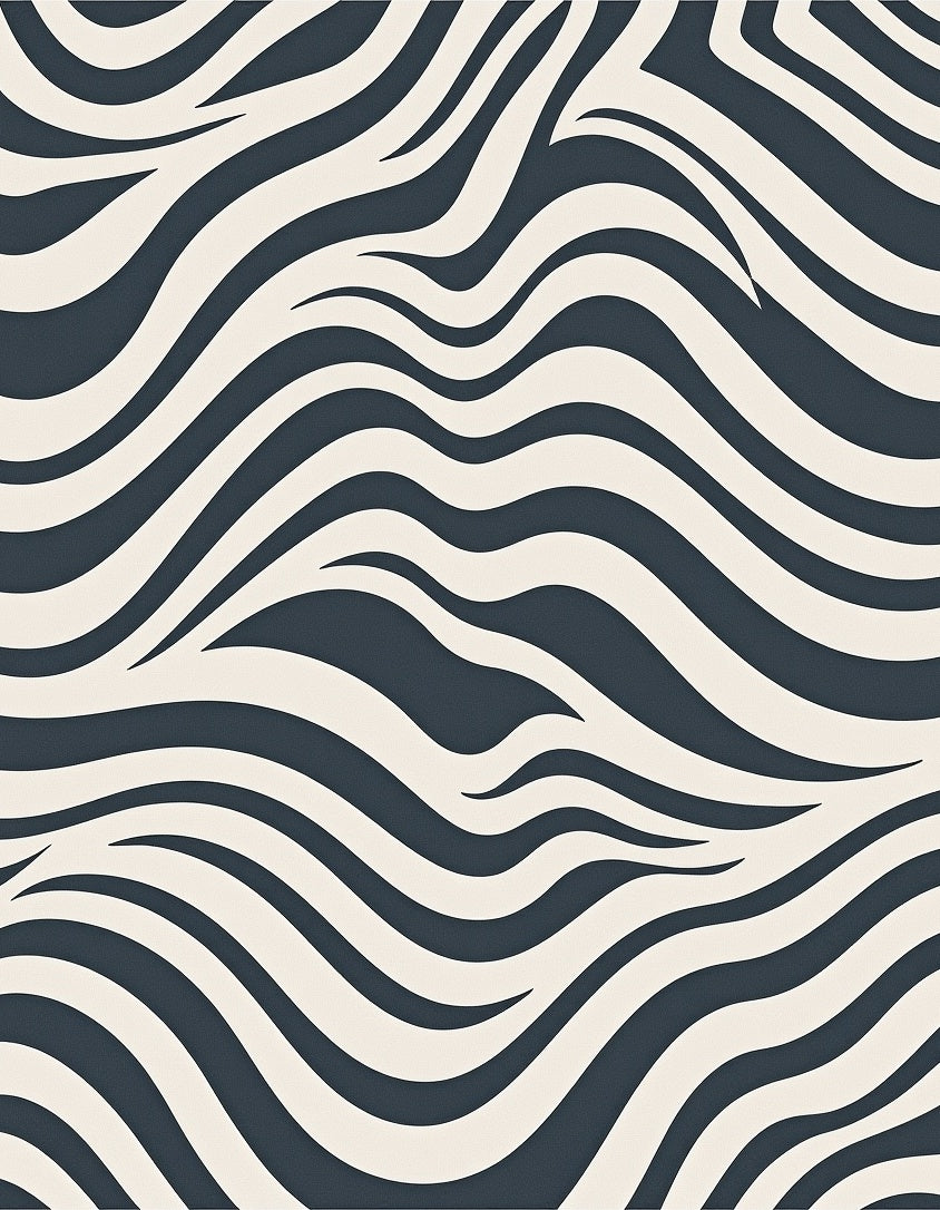 Abstract Zebra Stripe Pattern Rug