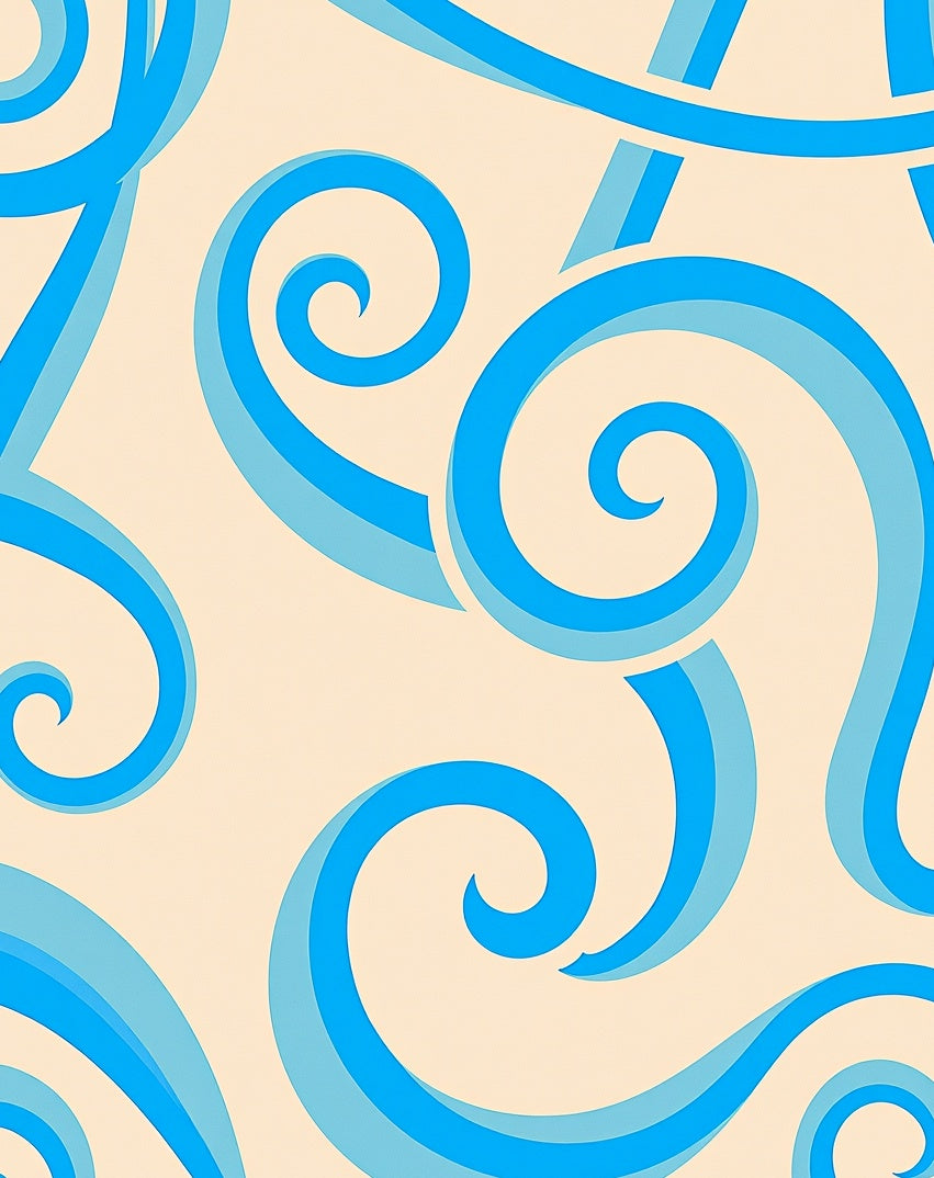 Blue Swirl Abstract Pattern Rug