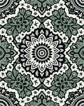 Monochrome Floral Mandala Pattern Rug