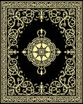 Intricate Gold Scrollwork Central Star Rug