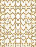 Gold White Ornate Geometric Pattern Rug