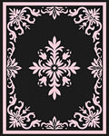 Elegant Pink Floral Border Design Rug