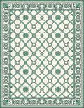 Mint Green Lattice Floral Art Deco Rug