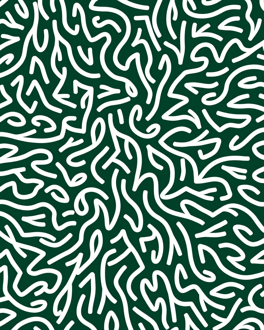 Abstract Organic White Swirls Rug