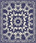 Intricate Floral Symmetry Pattern Rug