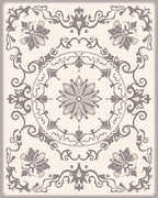 Tonal Floral Scrollwork Traditional Design Rug
