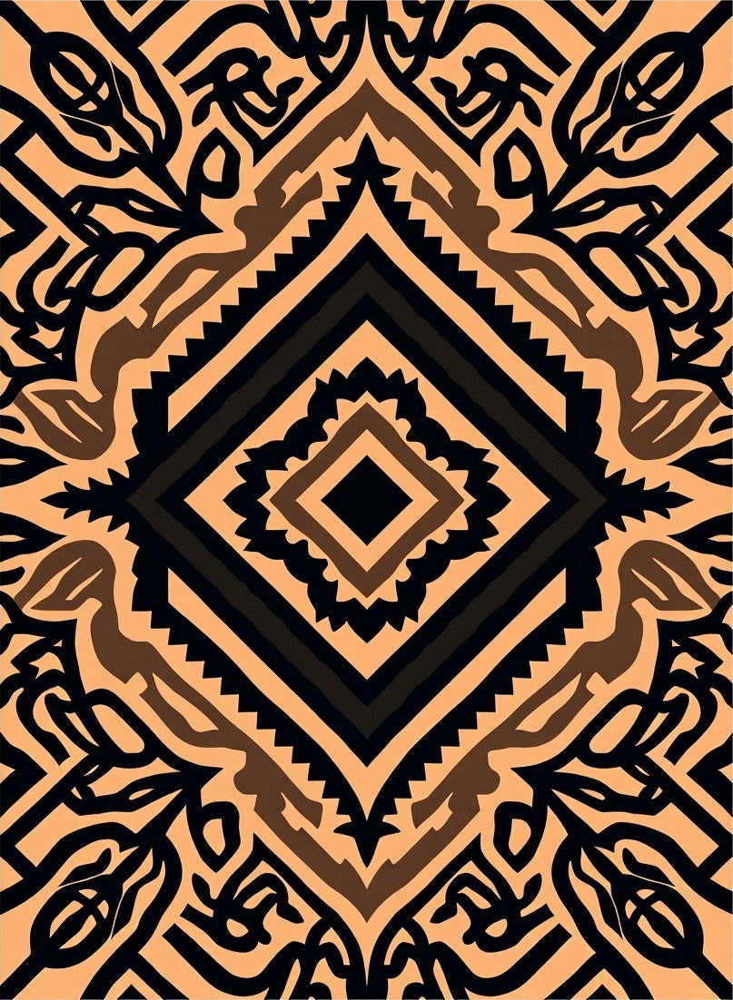 Bold Geometric Tribal Pattern Rug