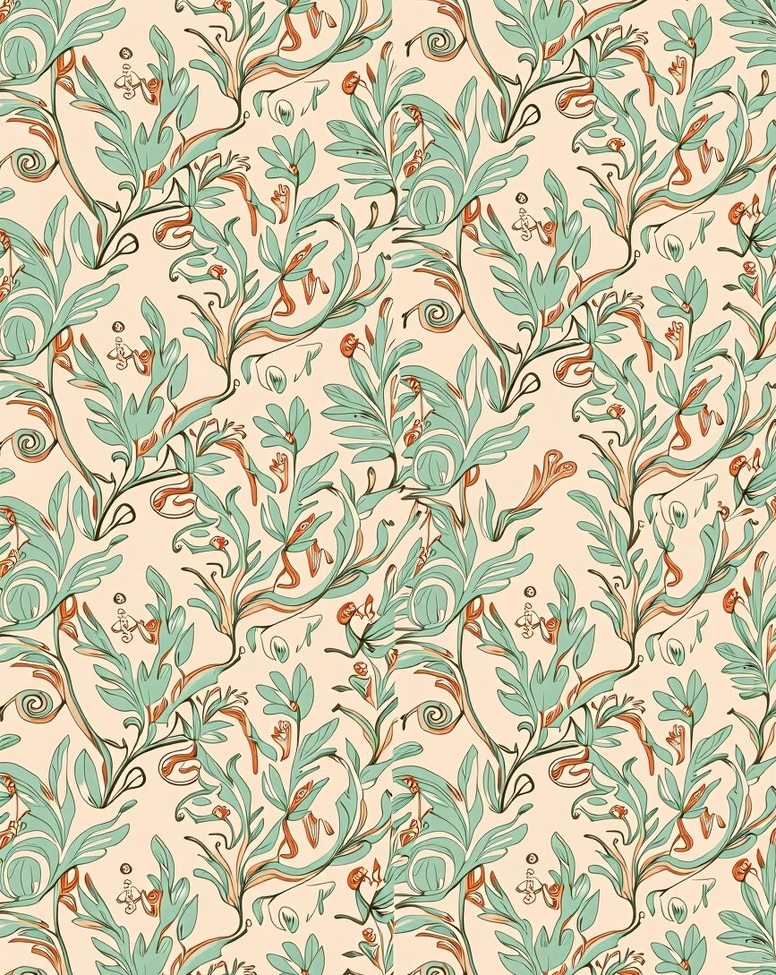 Art Nouveau Floral Vines Rug