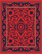 Red Navy Traditional Floral Pattern Rug