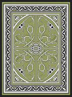Art Nouveau Green Vine Leaf Rug