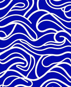 Bold Blue Swirling Lines Rug