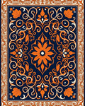Orange Blossom Swirl Pattern Rug