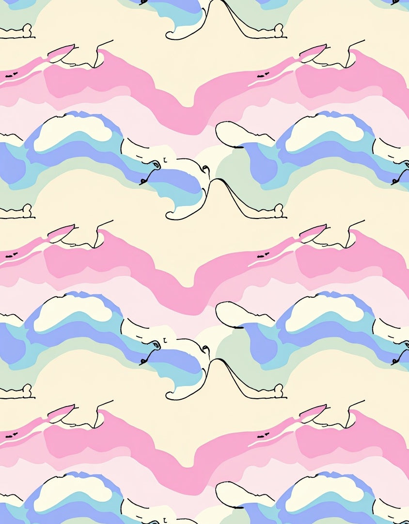 Pastel Abstract Contour Organic Rug