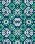 Deep Teal Emerald Mandala Bloom Rug