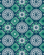 Deep Teal Emerald Mandala Bloom Rug
