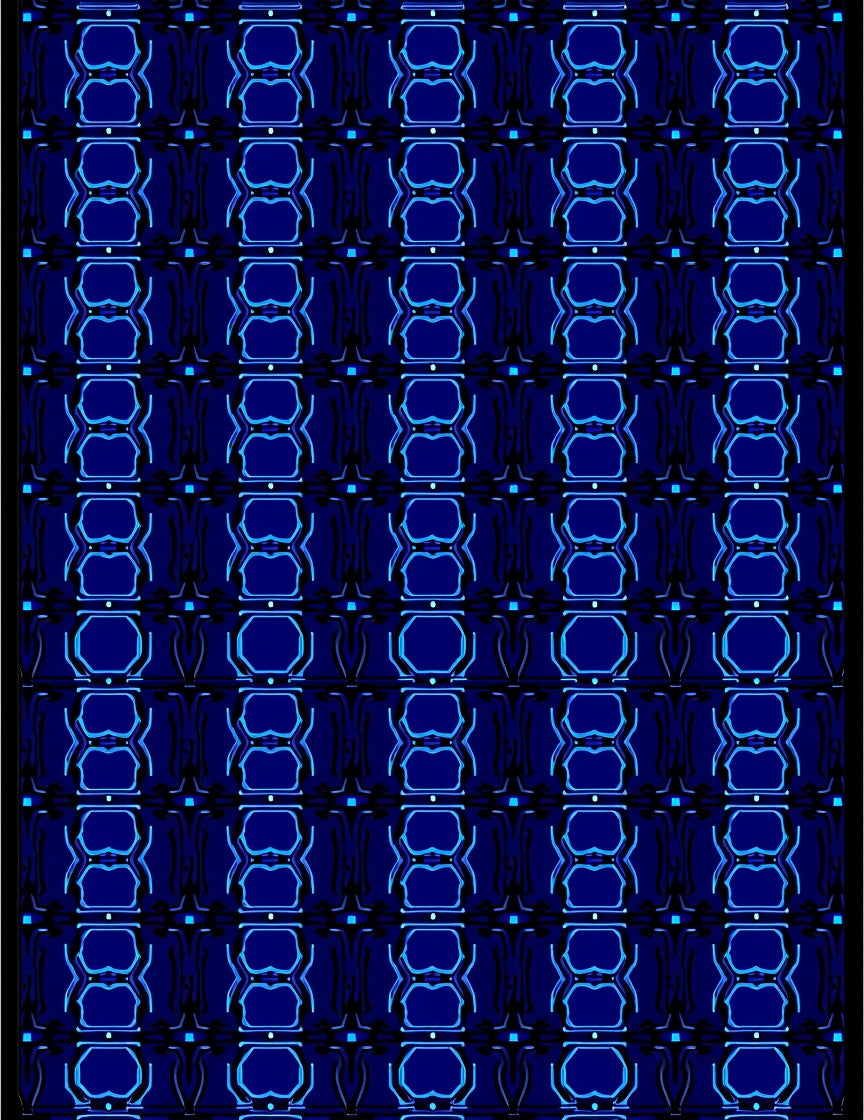 Bold Royal Blue Geometric Pattern Rug