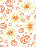 Whimsical Orange Pumpkin Starburst Halloween Rug
