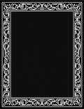 Black White Ornate Scrollwork Design Rug