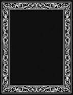 Black White Ornate Scrollwork Design Rug