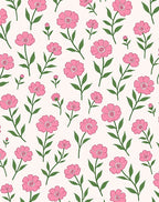 Pink Floral Pattern Garden Design Rug