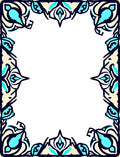 Blue Orchid Swirl Border Pattern Rug