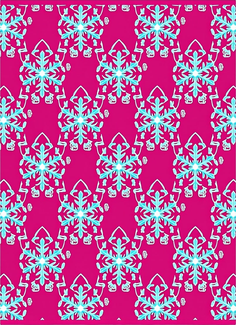 Hot Pink Snowflake Medallion Rug